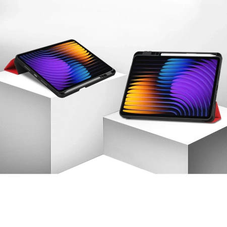 Etui z klapką Bizon Case Tab Lizard do Xiaomi Pad 7 / 7 Pro, czerwone