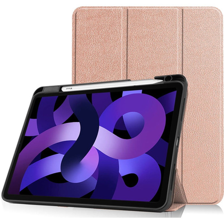 Etui Bizon Case Tab Lizard do Apple iPad Air 6 / Air 5 / Air 4, różowozłote