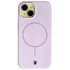 Silikonowe etui z pierścieniem magnetycznym Bizon Soft Case Magnetic do iPhone 15, jasnofioletowe