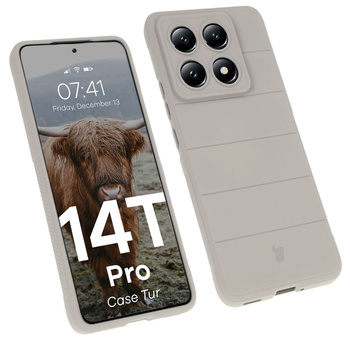 Pancerne etui Bizon Case Tur do Xiaomi 14T Pro, jasnoszare