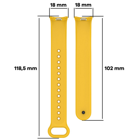 Silikonowy pasek Bizon Strap Watch Dots do Xiaomi Smart Band 10 / 9 / 9 NFC / 8, żółty