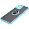 Etui z uchwytem na palec Bizon Case Hybrid Ring do Motorola Edge 30 Fusion, przydymione z jasnoniebieską ramką