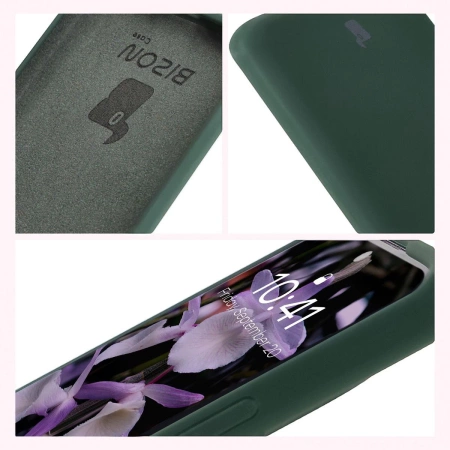 Silikonowe etui Bizon Soft Case do Xiaomi Redmi Note 14 Pro 4G, ciemnozielone
