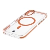Etui z pierścieniem magnetycznym Bizon Case Marco do iPhone 17, przezroczyste z pomarańczową ramką