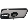 Etui z uchwytem na palec Bizon Case Hybrid Ring do iPhone 14 Pro, przydymione z czarną ramką