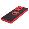 Etui z uchwytem na palec Bizon Case Hybrid Ring do Xiaomi Poco X5 Pro, przydymione z czerwoną ramką