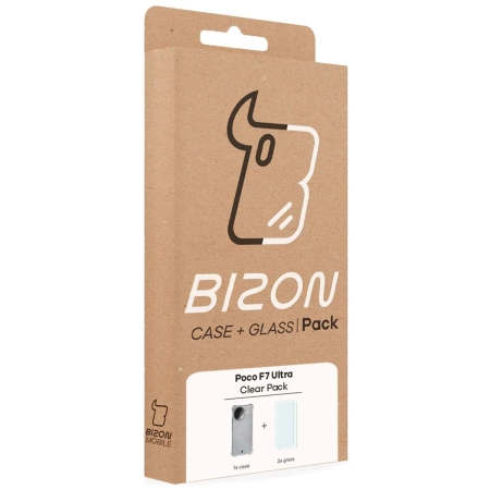Elastyczne etui + 2x szkło hartowane Bizon Case Clear Pack do Xiaomi Poco F7 Ultra