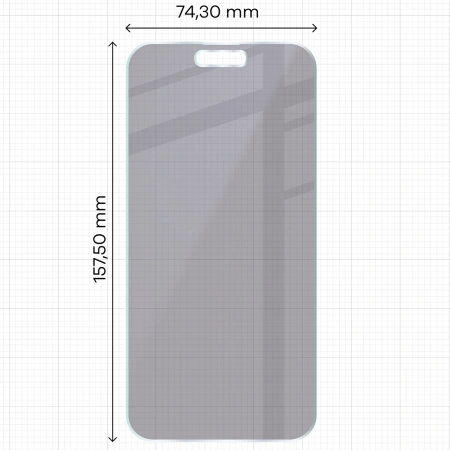 Prywatyzujące szkło hybrydowe Bizon Glass Mule Shadow do iPhone 15 Plus, matowe