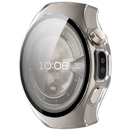 Etui ze szkłem do zegarka Bizon Case+Glass Watch do Huawei Watch 5 46 mm, przeźroczyste