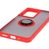 Etui z uchwytem na palec Bizon Case Hybrid Ring do Realme C75 4G / 14x 5G, przydymione z czerwoną ramką