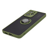 Etui z uchwytem na palec Bizon Case Hybrid Ring do Xiaomi Poco X5 Pro, przydymione z zieloną ramką