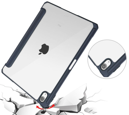 Etui Bizon Case Tab Clear Matt do Apple iPad Air 6 / Air 5 / Air 4 / iPad Pro 11 2018, granatowe