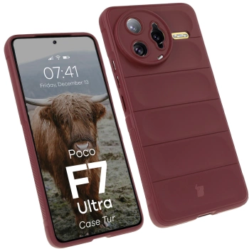 Pancerne etui Bizon Case Tur do Xiaomi Poco F7 Ultra, burgundowe