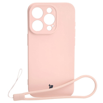 Etui Bizon Case Silicone do iPhone 15 Pro, jasnoróżowe