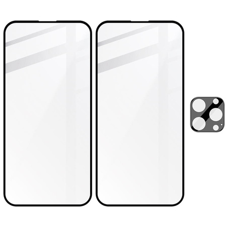 2x Szkło + szybka na aparat Bizon Edge 2 Pack do iPhone 14 Pro Max