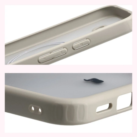 Etui z pierścieniem magnetycznym Bizon Case MatteO do Google Pixel 10a, przydymione-beżowe