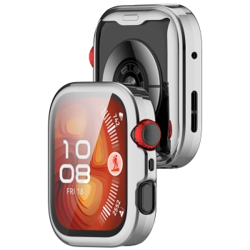 Etui z osłoną ekranu Bizon Case Watch Felipe do Huawei Watch Fit 4, srebrne