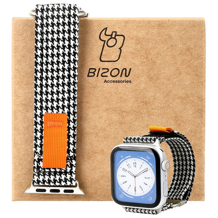 Pasek Bizon Strap Watch Urban do Apple Watch 44/45/46/49 mm, czarno-biała pepitka