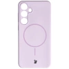 Silikonowe etui z pierścieniem magnetycznym Bizon Soft Case Magnetic do Galaxy S24 Plus, jasnofioletowe