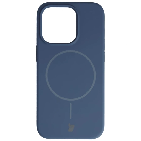 Silikonowe etui z pierścieniem magnetycznym Bizon Soft Case Magnetic do iPhone 14 Pro, granatowe
