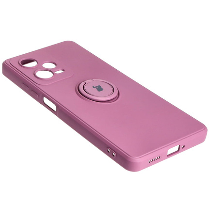 Etui Bizon Case Silicone Ring Sq do Xiaomi Redmi Note 12 Pro 5G, ciemnofioletowe