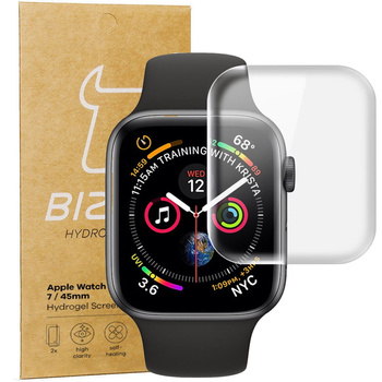 Folia hydrożelowa na ekran Bizon Glass Watch Hydrogel Duo, Apple Watch 8/7 45mm, 2 sztuki