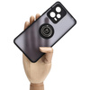 Etui z uchwytem na palec Bizon Case Hybrid Ring do Xiaomi Redmi Note 12 Pro 5G, przydymione z czarną ramką