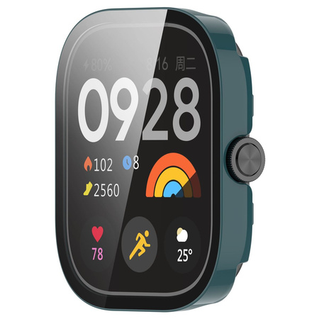 Etui ze szkłem do zegarka Bizon Case+Glass Watch do Xiaomi Redmi Watch 5, zielone