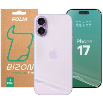 Folia hydrożelowa na tył i przód Bizon Glass Hydrogel Pack do iPhone 17
