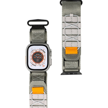 Sportowy pasek do zegarka Bizon Strap Watch Adventure do Apple Watch 44/45/46/49 mm, szary