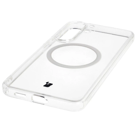 Etui z pierścieniem magnetycznym Bizon Case CrystalO do Galaxy S25 FE, przezroczyste