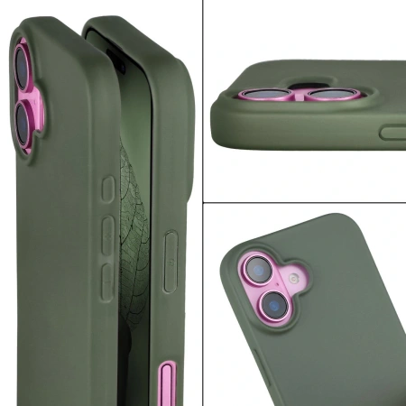 Etui z recyklingu Bizon Case ReLeaf do iPhone 16, ciemnozielone