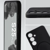 Silikonowe etui z pierścieniem magnetycznym Bizon Soft Case Magnetic do Galaxy S25 Plus, czarne