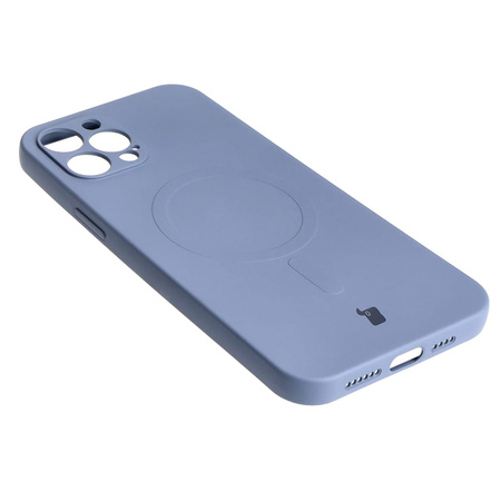 Etui silikonowe z pierścieniem magnetycznym Bizon Case Silicone Magnetic do iPhone 12 Pro Max, szare