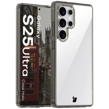 Etui Bizon Case Halo do Galaxy S25 Ultra, przydymione-czarne