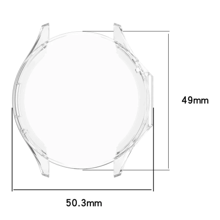 Etui z osłoną ekranu Bizon Case Watch Felipe do OnePlus Watch 3 / Oppo Watch X2, przeźroczyste