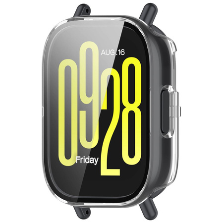 Etui ze szkłem do zegarka Bizon Case+Glass Watch do Xiaomi Redmi Watch 5 Active, przezroczyste