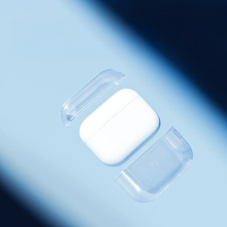 Elastyczne etui z karabińczykiem Bizon Case Headphone Clear do AirPods Pro 3, przeźroczysto-niebieskie