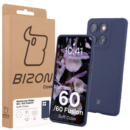 Silikonowe etui Bizon Soft Case do Motorola Edge 60 Fusion / 60, ciemnoniebieskie