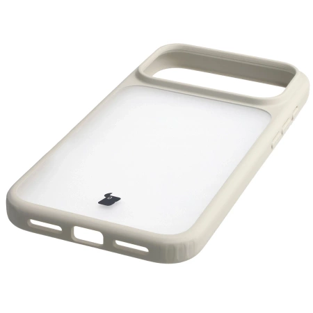 Etui Bizon Case Angelo do iPhone 17 Pro Max, półprzezroczyste z beżową ramką