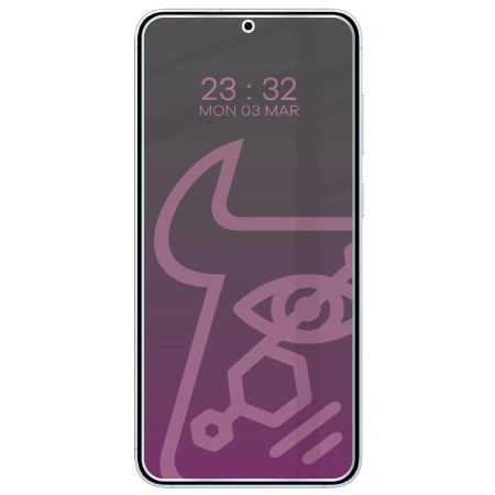Prywatyzujące szkło hybrydowe Bizon Glass Mule Shadow do Galaxy S25 Plus, matowe