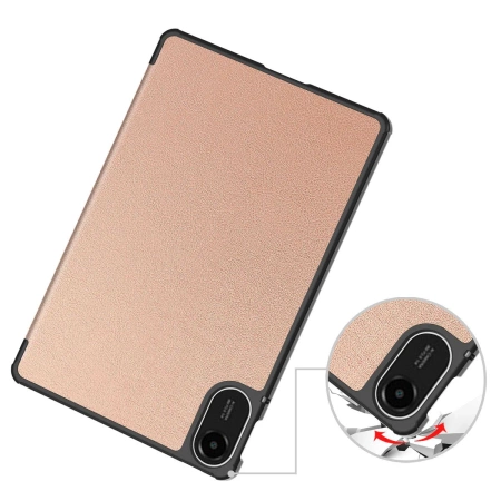 Etui z klapką Bizon Case Tab Croc do Xiaomi Redmi Pad 2, różowozłote