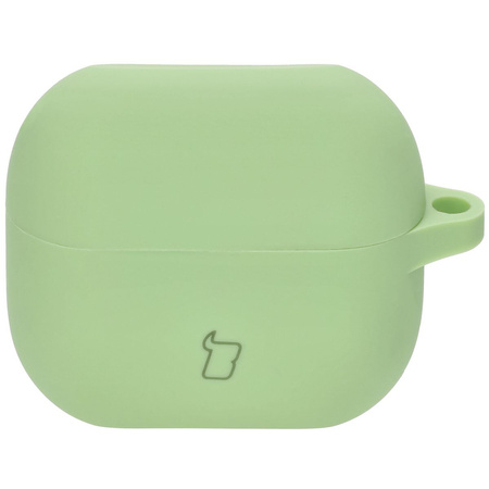 Silikonowe etui z karabińczykiem Bizon Case Headphone Silicone do Galaxy Buds 3/3 Pro/3 FE, jasnozielone
