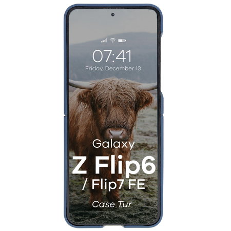 Pancerne etui Bizon Case Tur do Galaxy Z Flip7 FE / Z Flip6, granatowe
