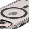 Etui z pierścieniem magnetycznym Bizon Case Marco do iPhone 14 / iPhone 13, przezroczyste z czarną ramką