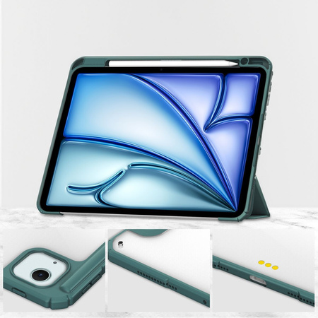 Etui Bizon Case Tab Clear Matt do iPad Air 13" 2025 / 2024, ciemnozielone