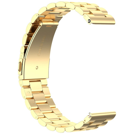 Pasek ze stali nierdzewnej do smartwatcha, Bizon Strap Watch Aura, Quick Release 22 mm, złoty