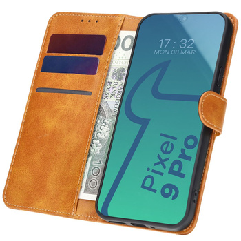 Etui Bizon Case Pocket do Google Pixel 9 Pro, brązowe