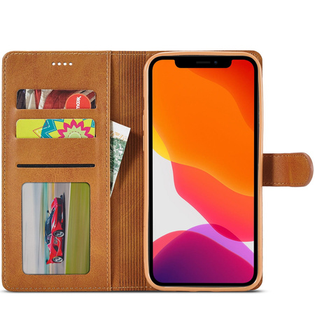 Etui Bizon Case Wallet do iPhone 13 Mini, jasnobrązowe