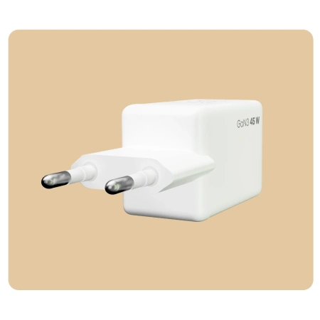 Ładowarka sieciowa Bizon Charger VT-36B, 45 W, 2x USB-C PD, QC 4.0, GAN3, biała